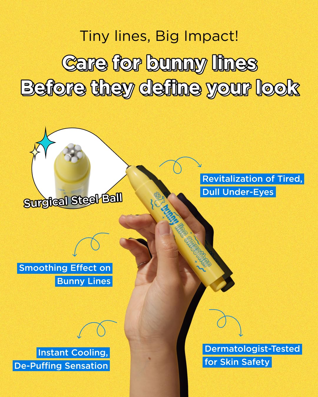 CHASIN' RABBITS Bunny Line Smoother Eye Cream Roller, 0.5 Fl Oz, Eye Serum with Surgical Steel Cooling Stick, Under Eye, Vegan, Korean Skincare - Image 4