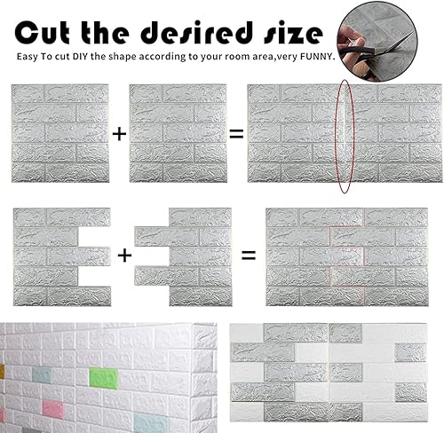 Miniatura 2 de 20 paneles de pared 3D plateados, cobertura de 29 pies cuadrados, adhesivo imprimible con paneles de pared de espuma de polietileno autoadhesivos