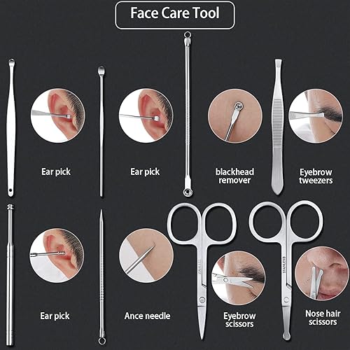 Miniatura 6 de Juego de manicura cortaúñas y pedicura, kit de manicura de acero inoxidable, kit de manicura profesional, herramientas de cuidado de uñas con