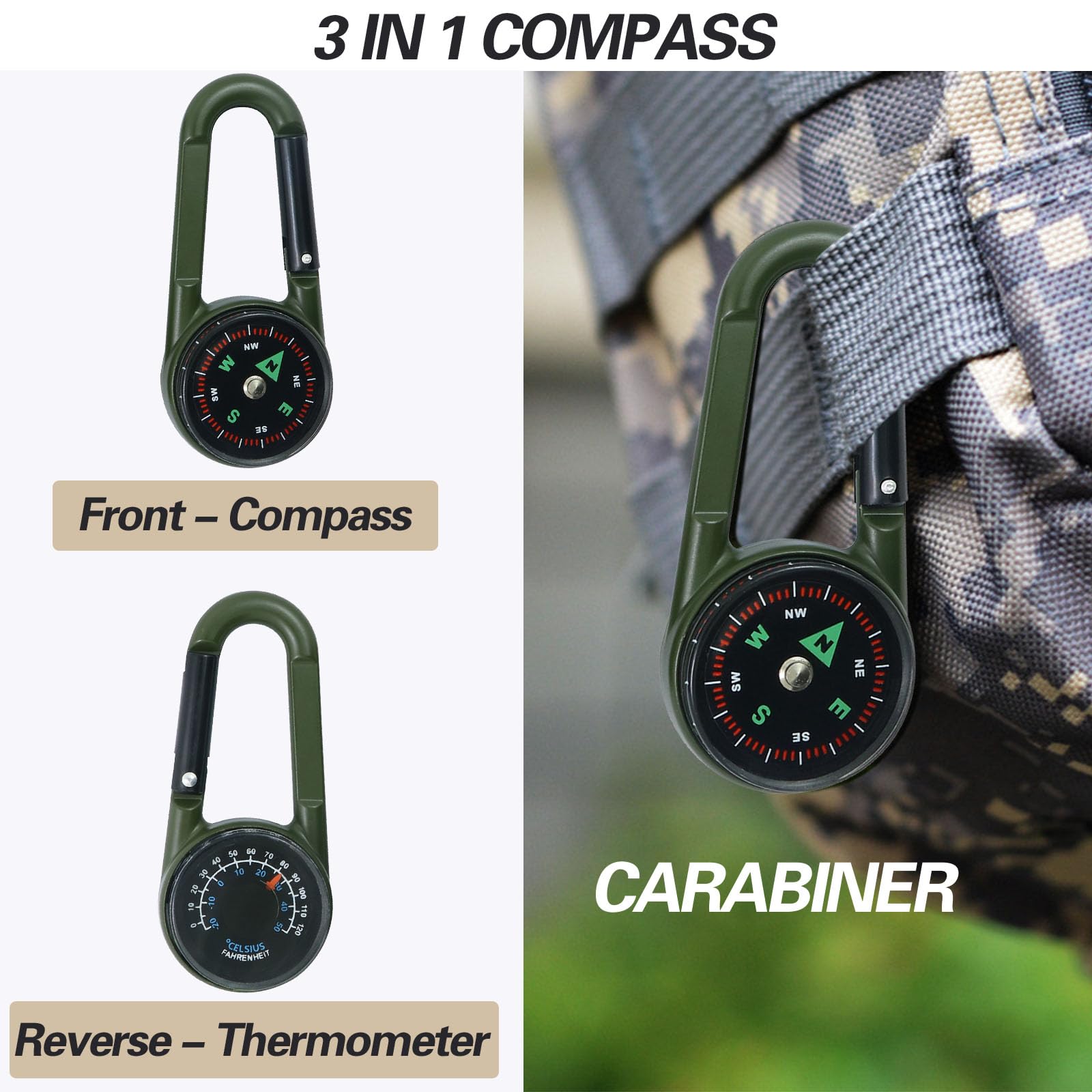 Kompass Karabiner CSPARKV Mini Multifunktionskarabi Produktbild-Vorschau 3