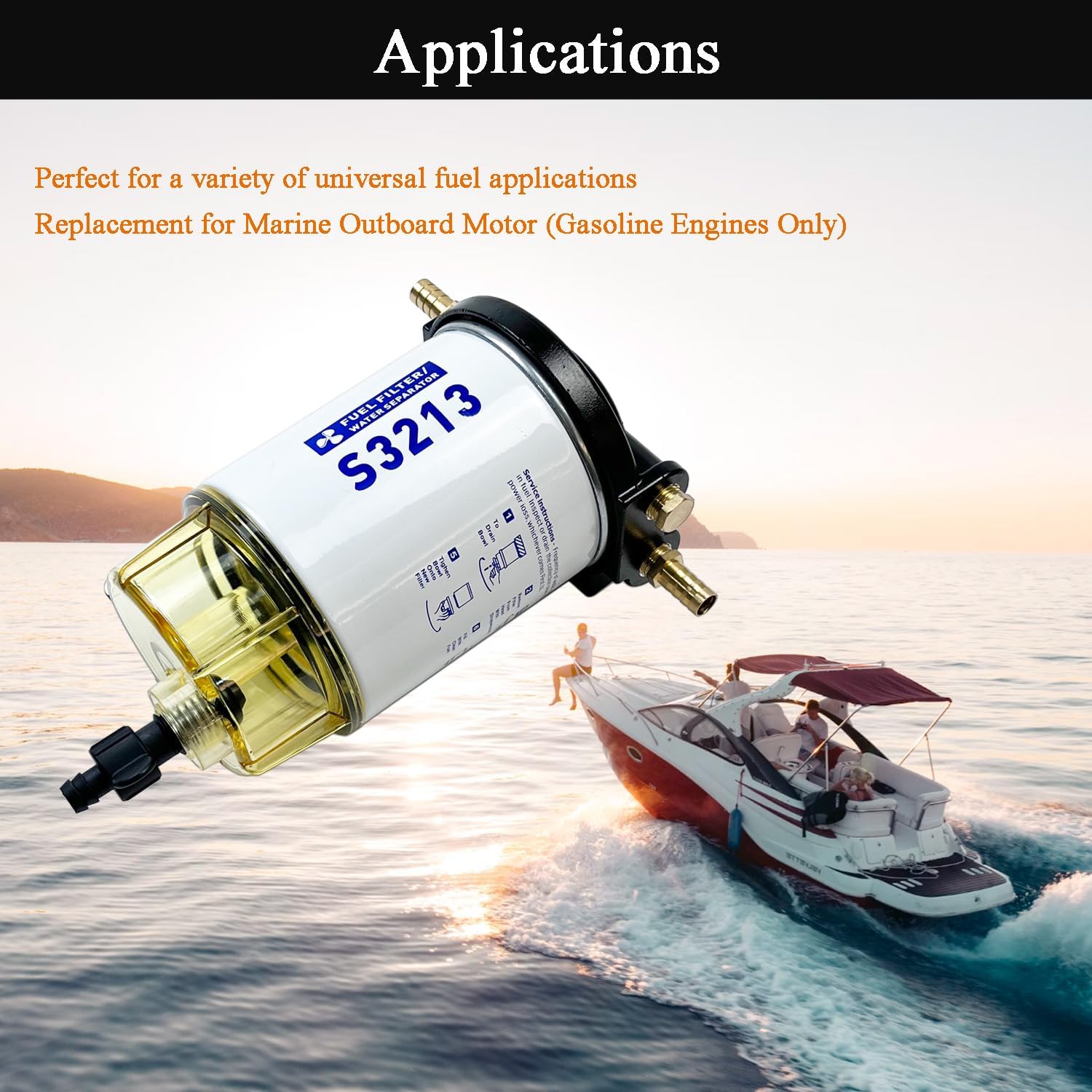 Yamaha Filter Fuel Filter Water Separator Kit For Yamaha Mercury Outboard Boat 10 Micron S3213 M 662988 - Foto 8