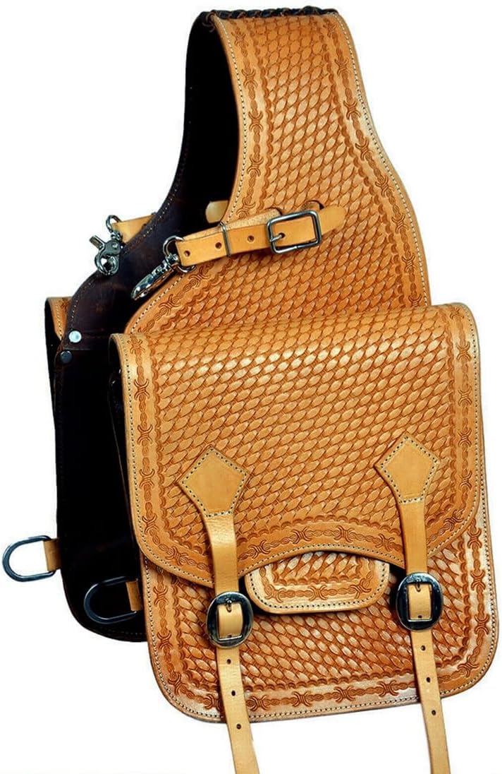 Western Horse Leather Saddle Bag Heavy Duty Traditional