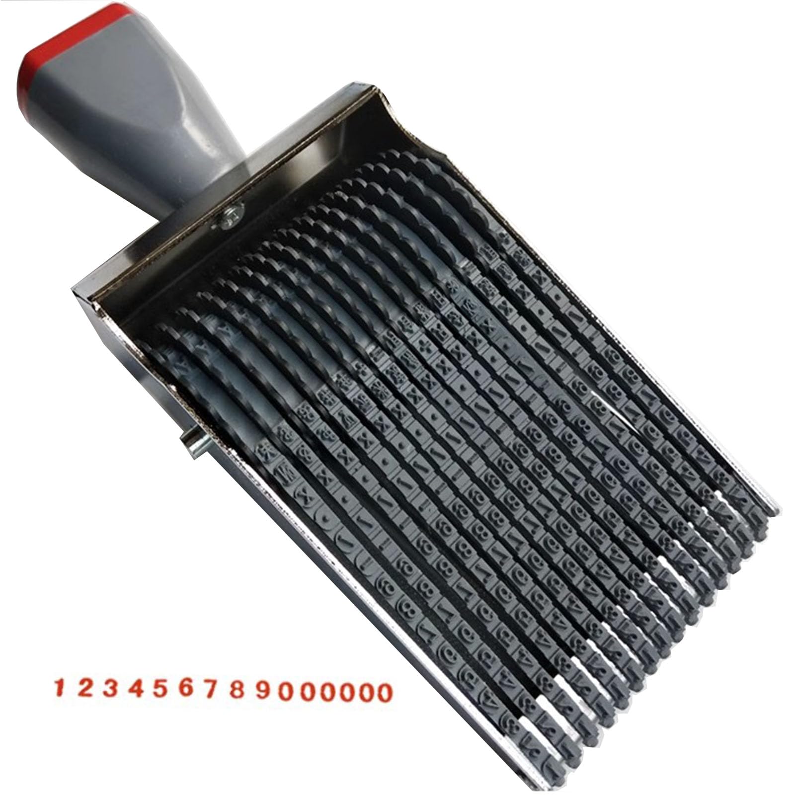 Zeng Rolling Wheel Stamp 3.5 mm 15 Band Gummi Nummerierungsstempel 10 Ziffern 26 Alphabet einstellbarer Datums Abdruckgröße 62 x 3.5 mm