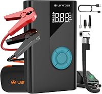Lenercom 1500A Autós Bikázó Powerbank Beépített 150 PSI Digitális Kompresszorral - 12V Indításrásegítő QC3.0 Gyorstöltéssel, 4 az 1-ben Akku 1