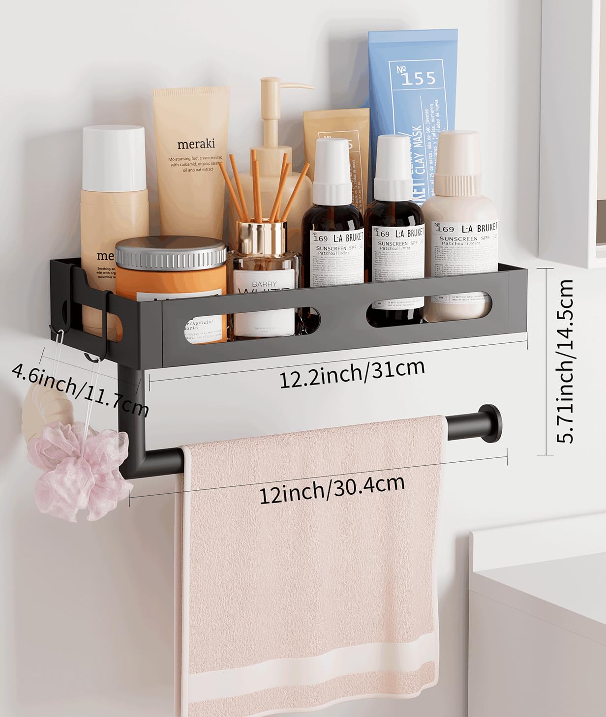 Soporte de pared para toallas de papel para cocina, lágrima con una sola mano, soporte para toallas de papel de baño con estante, estante para especias y toallero de papel para caravana, soporte para 3