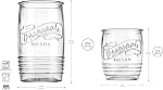 Glaver's Original Mason Set of 8 Drinking Glasses 4-20 Oz Highball Glasses, and 4-13 Oz Whiskey Glass Cups For Everyday Home Use Water, Beer, Juice, Cocktail.