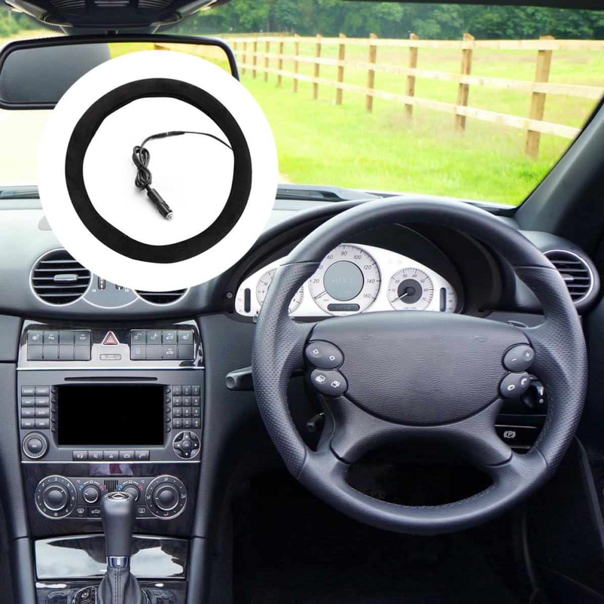 Funda Calefactable para Volante de Coche de Gamuza Dc12v 40w