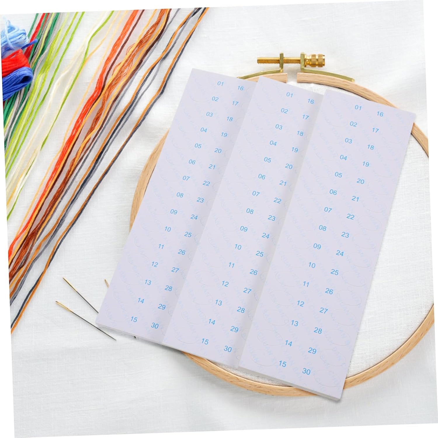 DOITOOL Thread Organizer 60pcs Embroidery Thread Storage Plate 30 Holes Floss Organizer Cross Stitch Tool for DIY