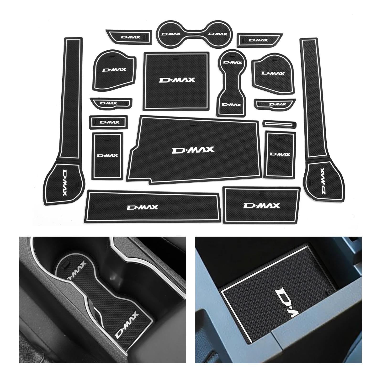 Auto Antiscivolo Impermeabile Porta Scanalatura Tazza Tappetino Interni Per Isuzu D-MAX 2021 2022 2023 2024(Nero,Rhd)