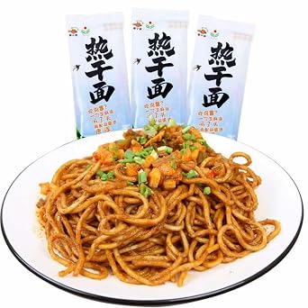 Wuhan Hot Dry Noodles 3Pack, Handmade Non-Fried Noodles with Chili Sauce