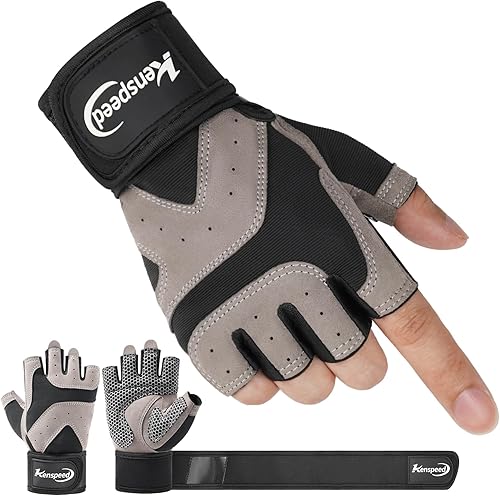 Guantes de entrenamiento para hombres y mujeres, guantes de levantamiento de pesas con soporte para la muñeca, protección completa de la palma de la