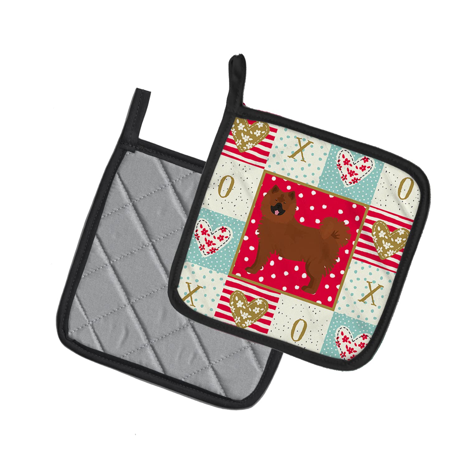 Caroline's Treasures Carolines Treasures CK5834PTHD Eurasier Love, 1 Paar Topflappen, Stoff, Mehrfarbig, 7.5HX7.5W