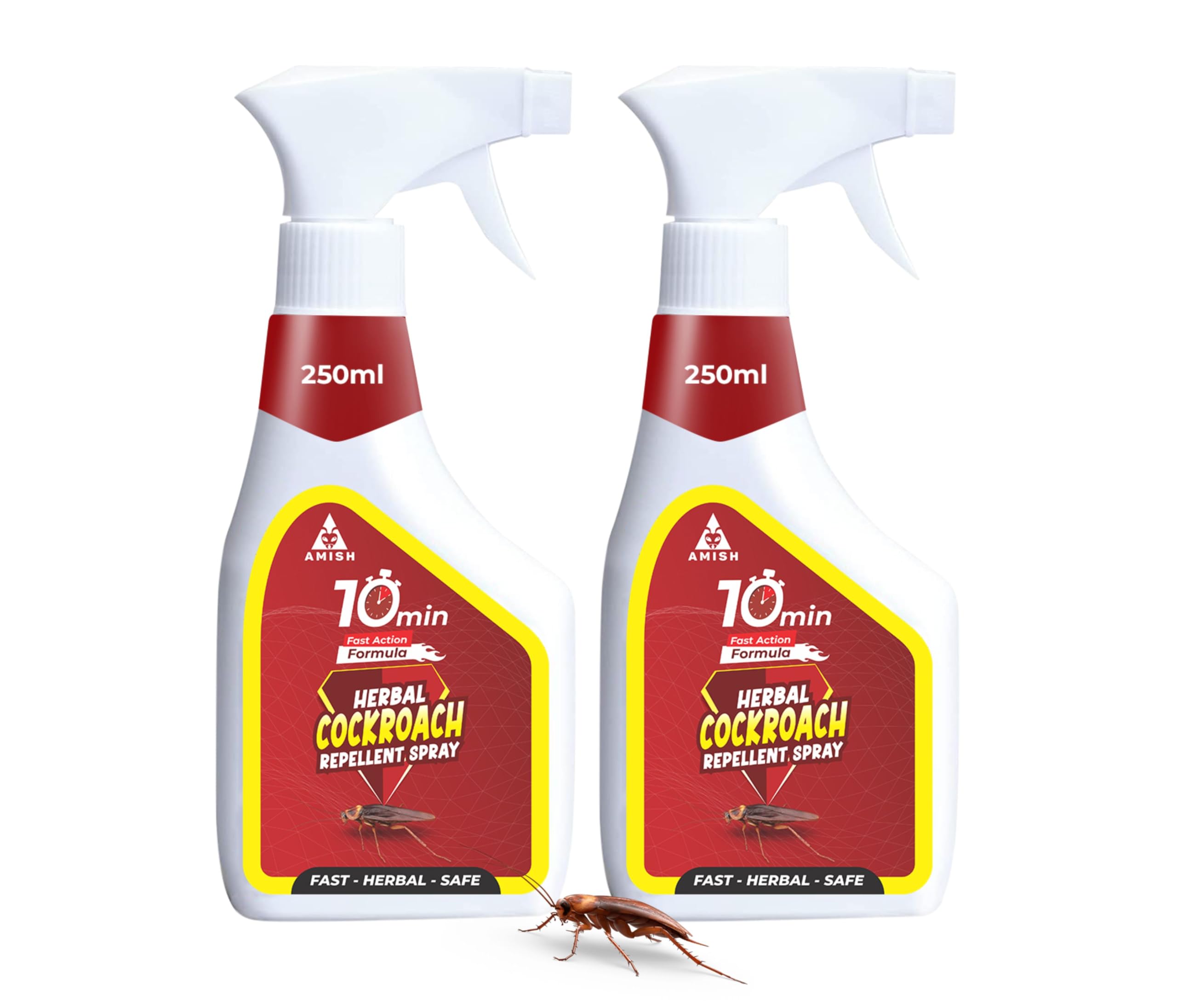 Amish Herbal Cockroach Spray 250ml (Pack of 2) | 10-Minute Action Formula | Destroys Complete HIdden Cockroach Infestation | Powerful 100% Organic, Chemical-Free Repellent for Home, Office & Garden | Long-Term Defense-image-17