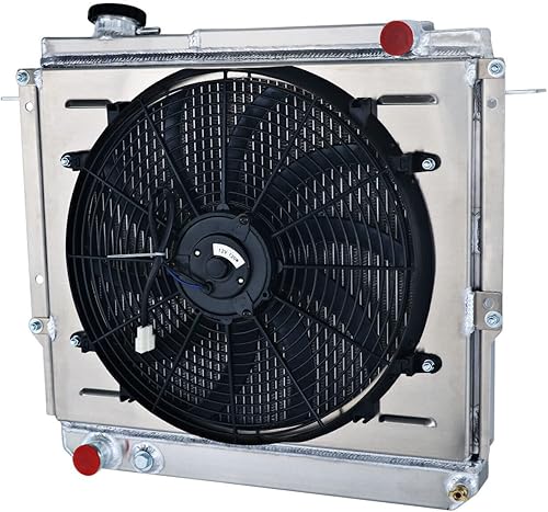 Miniatura 2 de EGINCOOLER Radiador de aluminio de 4 filas para Jeep Grand Cherokee Commander 1986-1992 2.8L V6 con ventilador de cubierta y relé 1987 1988 1989