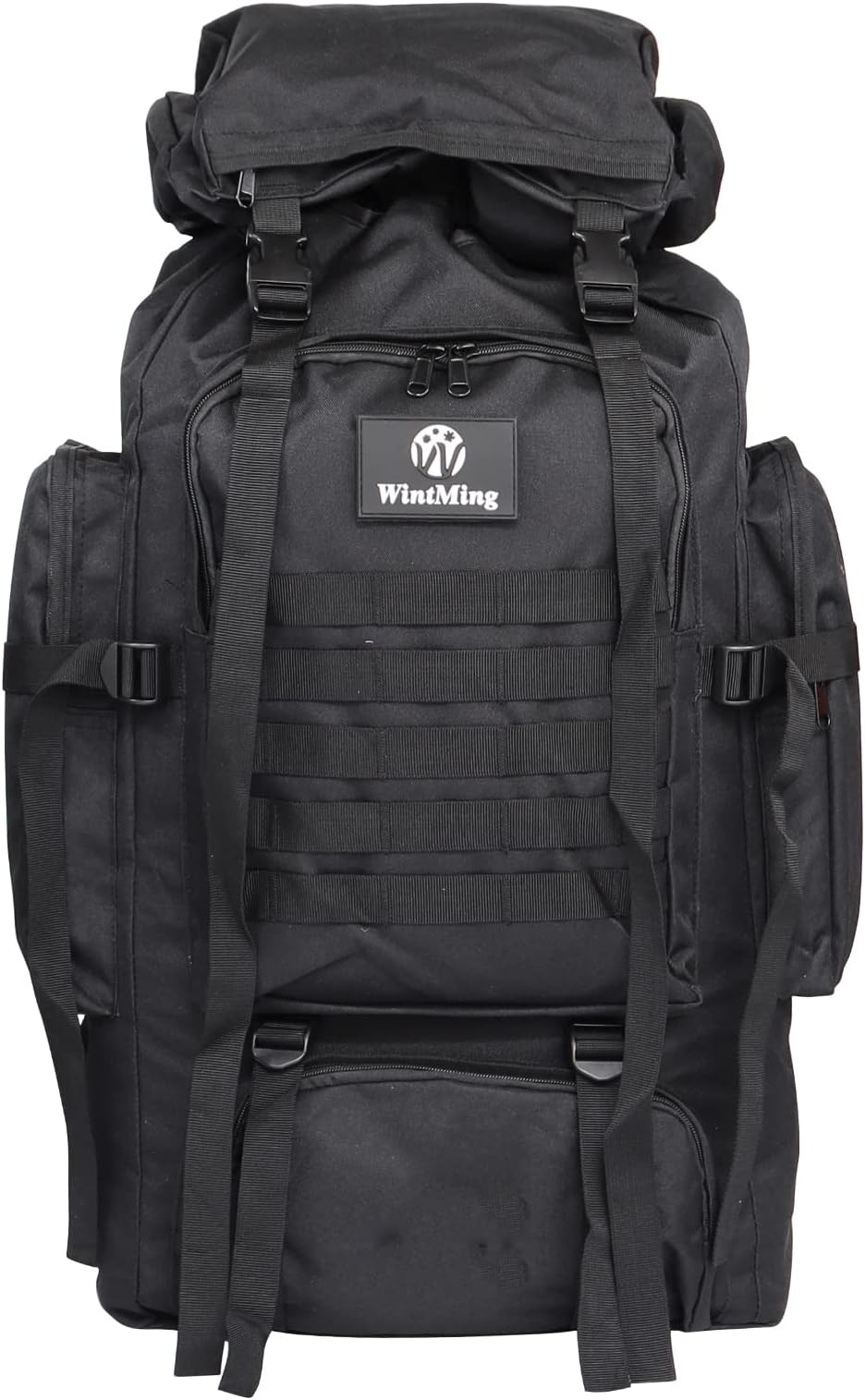 WintMing 70L Camping Hiking Backpack Molle Rucksack Waterproof Traveling Daypack, No Internal Frame