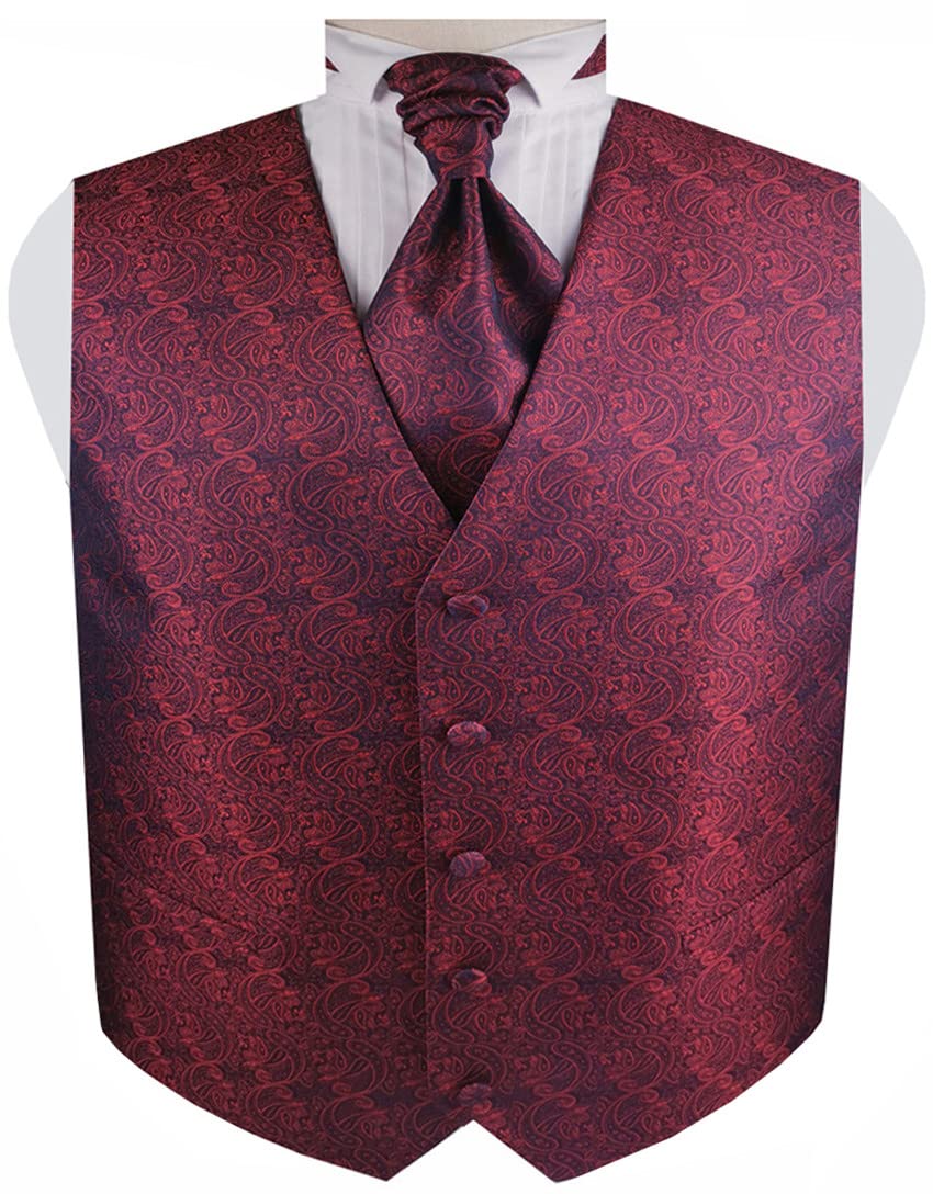 ME&SLEEVE 3 uds clásico chaleco de los hombres traje formal chaleco y lazo bolsillo cuadrado para el novio