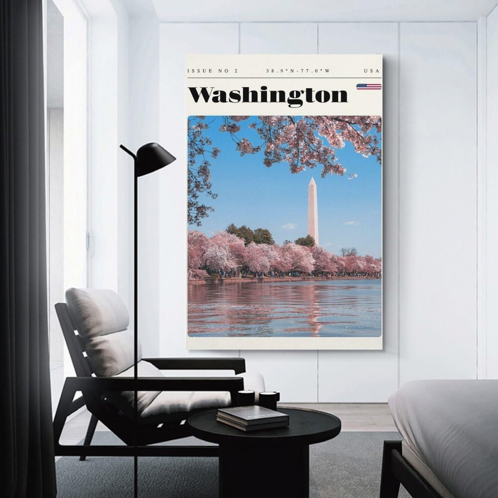 Junmoney Washington DC Travel Art Home Decor Wall Art, 24x36inch(60x90cm), for New Homes, Bedrooms Or Workspaces, Gift Idea for Housewarming And Birthdays