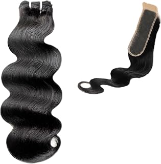 TRIIPPY Raw Hair Bundles 14 14 14 Inch with 2x6 HD Lace Closure(16 Inch)