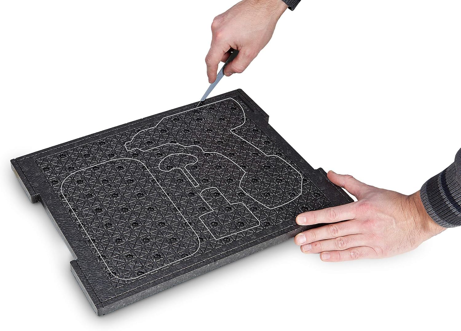 Bosch Sortimo Schnitteinlagen-Set | L BOX 136 (schwarz) inkl. Schnitteinlagenset EPP & Deckeneinlage | Sortimentskasten groß Schrauben