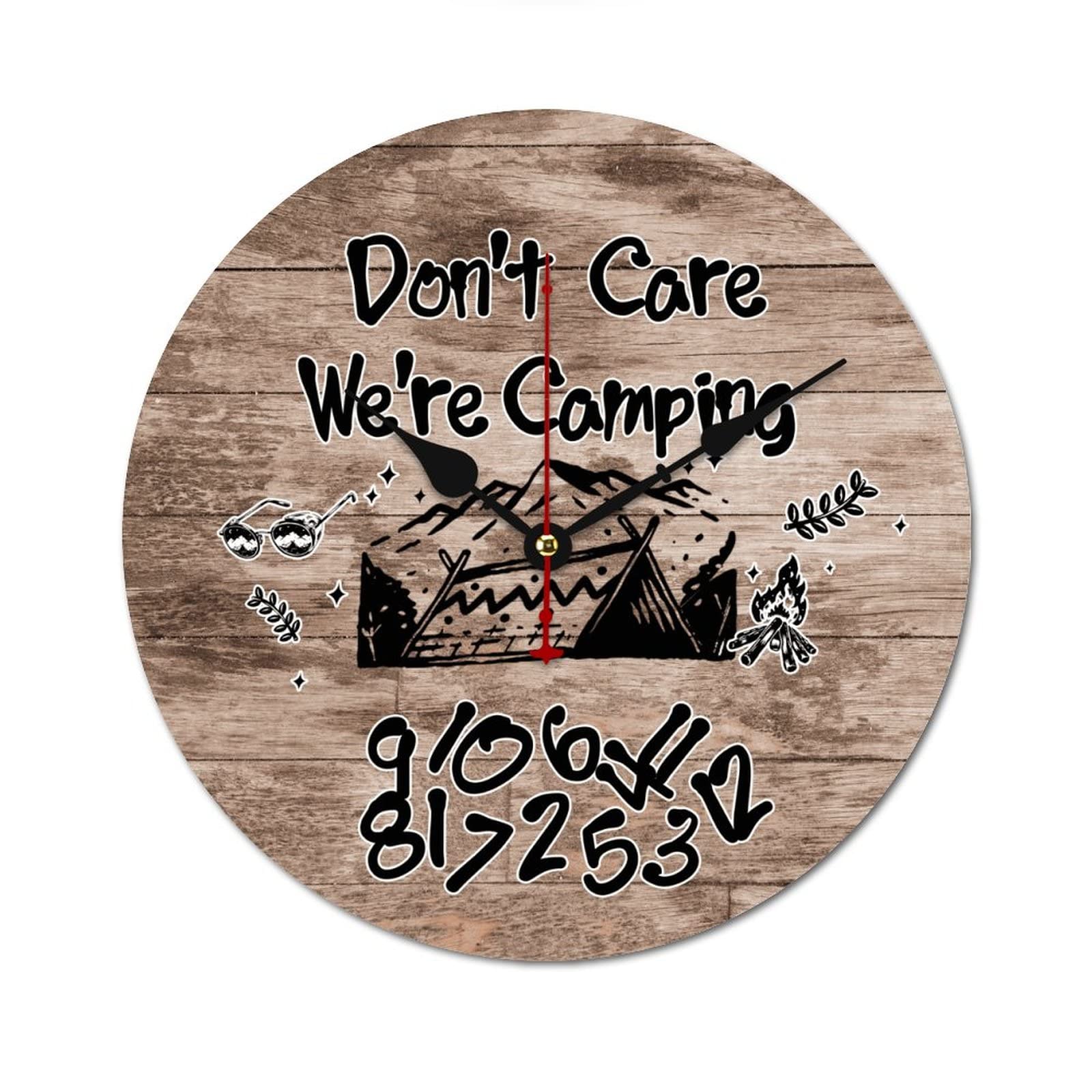 Horloge de camping rustique grand format avec texte vintage