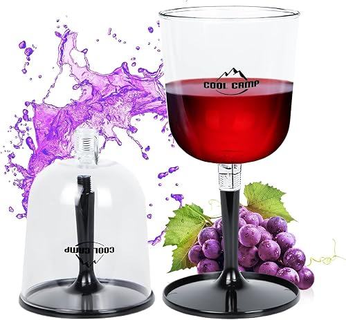 Lot De 2 Verres À Vin De Camping En Plastique, 300ML Verres À Vin To Go, Verres 
