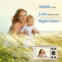 Vista 3 de Cámara digital 720P para niños y adolescentes con zoom de 16X, videocámara portátil compacta