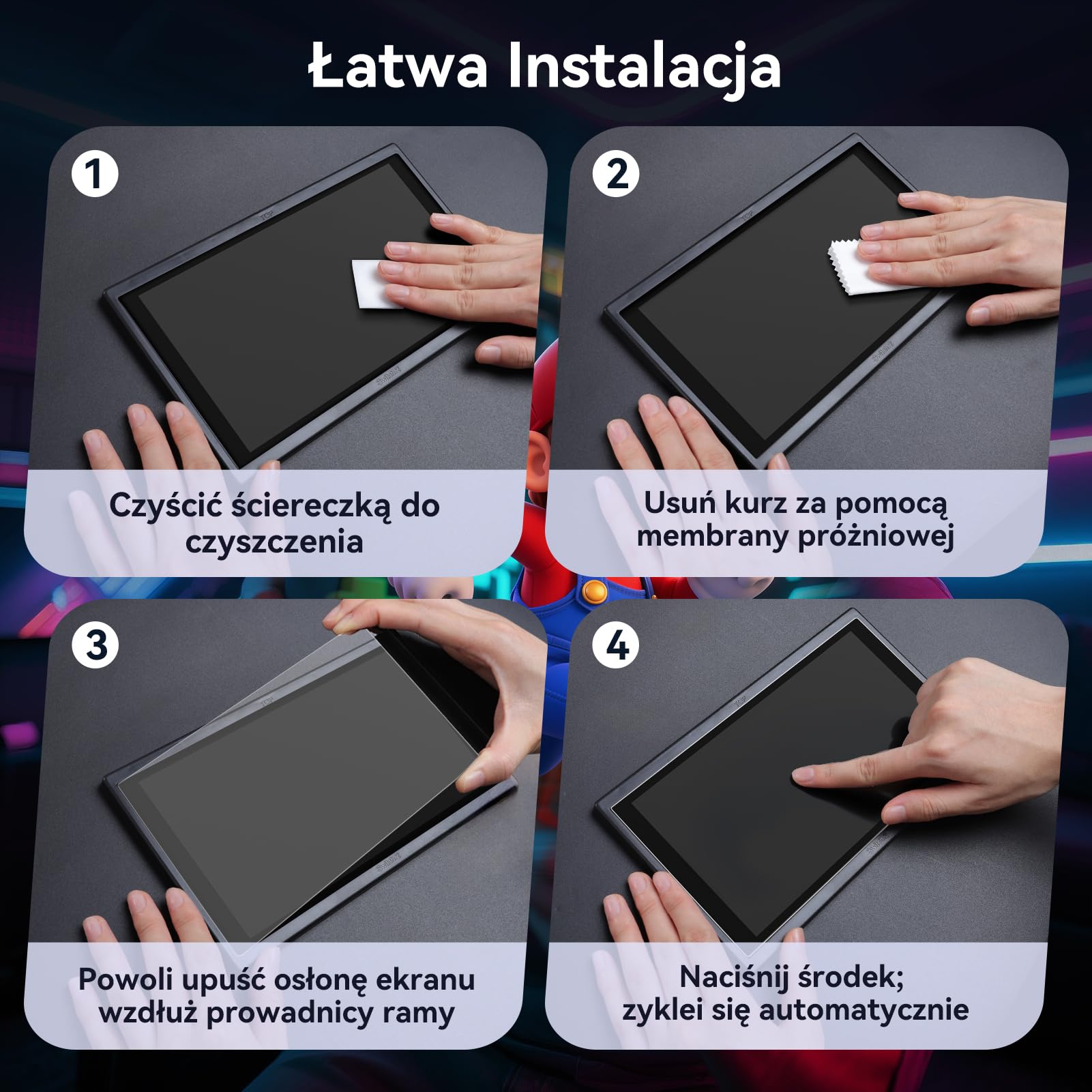 Etui do Nintendo Switch 2 2025, Wstrząsoodporne TPU, Przezroczyste, z Dokowaniem, 2 Szkła Ochronne, 2 Nakładki na Gałki (Ulepszone)