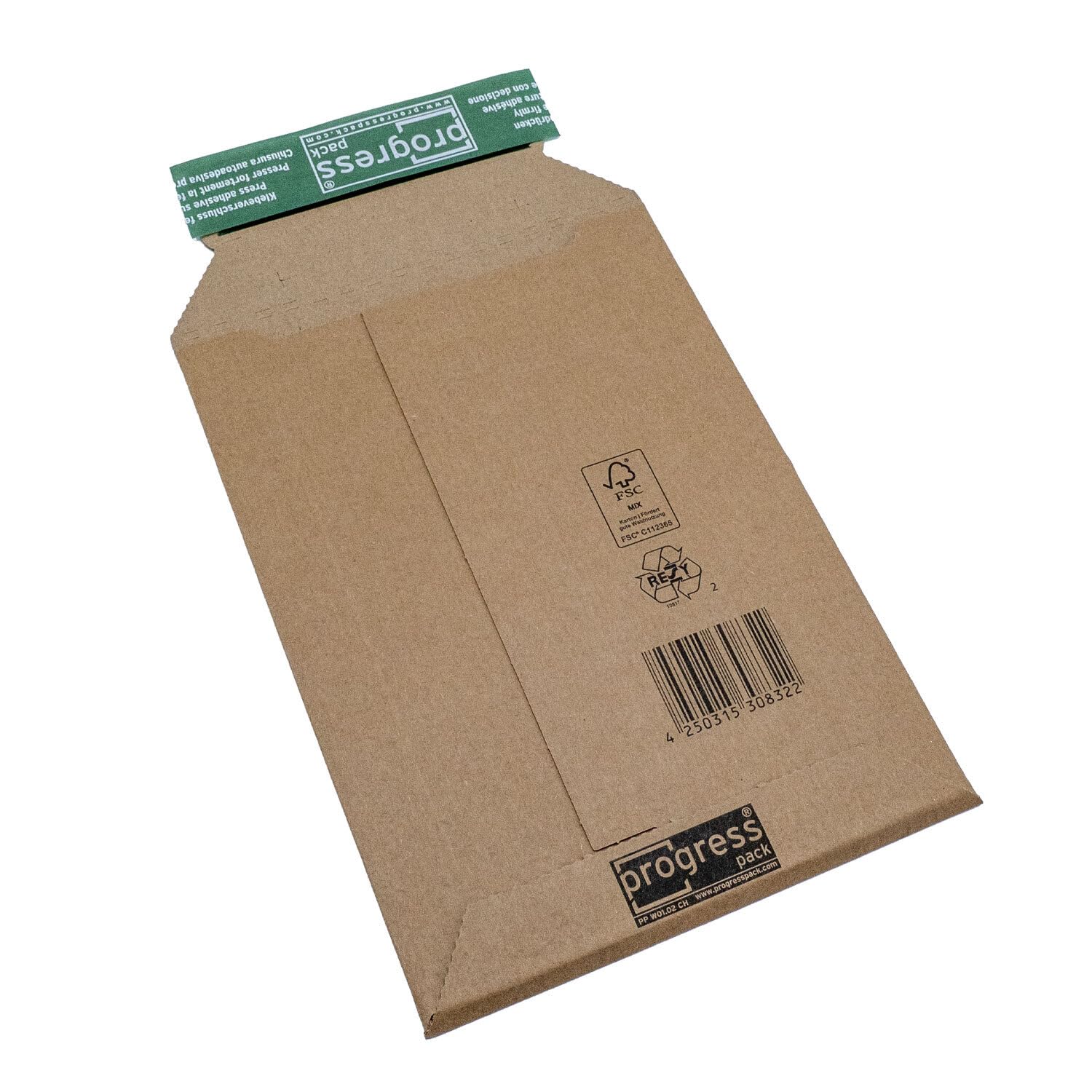 easydruck24 Versandtasche Premium DIN A4+ braun aus Wellpappe I progressPACK PP W01.04 I 235 x 337 x bis 35 mm I 25-er Pack I az164