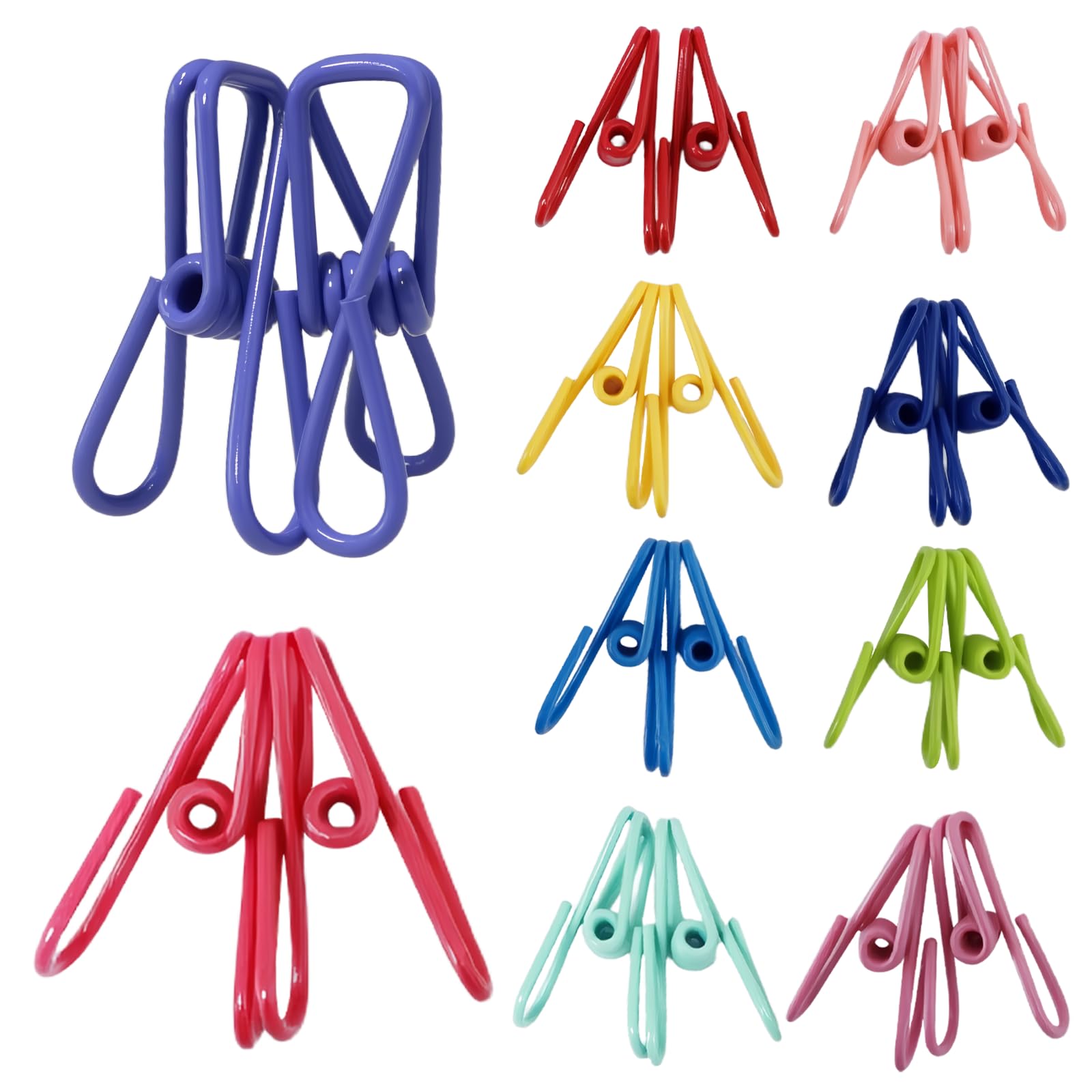 20pcs Food Bag Clips for Storage, Randalfy Heavy Duty Steel & PVC Coated Airtight Sealing Clips, Multi-function Chip Bag Clips for Kitchen, Freezer, Office - Durable & Reusable Pegs