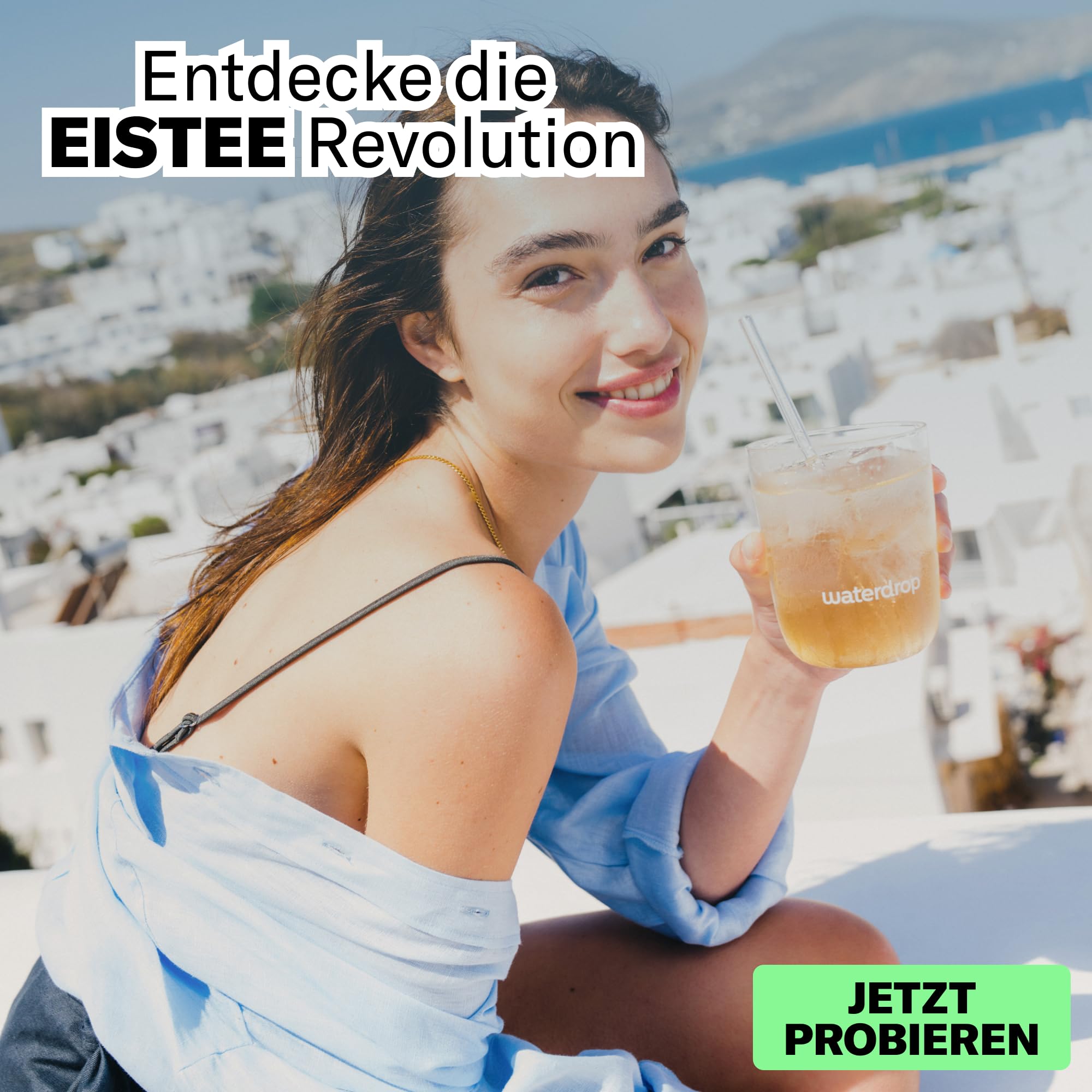 waterdrop® Eistee Mix - 36 Drops Pfirsich, Zitrone & Himbeere - zuckerfreier Durstlöscher & Alternative zu Sirup und Getränkepulver - Ice Tea mit Vitaminen & Schwarzem Tee für Wasser mit Geschmack