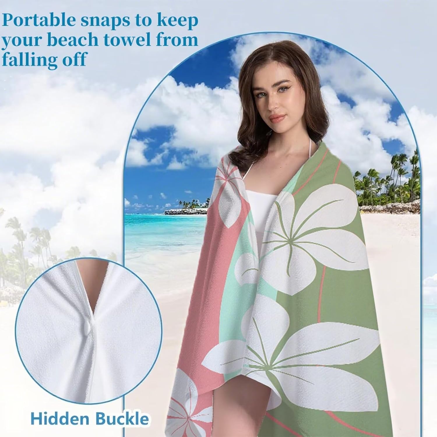 Beach Towel 100x180cm Bath Towels, Quick Dry Microfiber Towel, Sand Free, Super Absorbent, Lightweight, Compact Design, Towels for Bathroom Travel, Pool, Gym, Camping, Beach Vacation Essentials A2-145