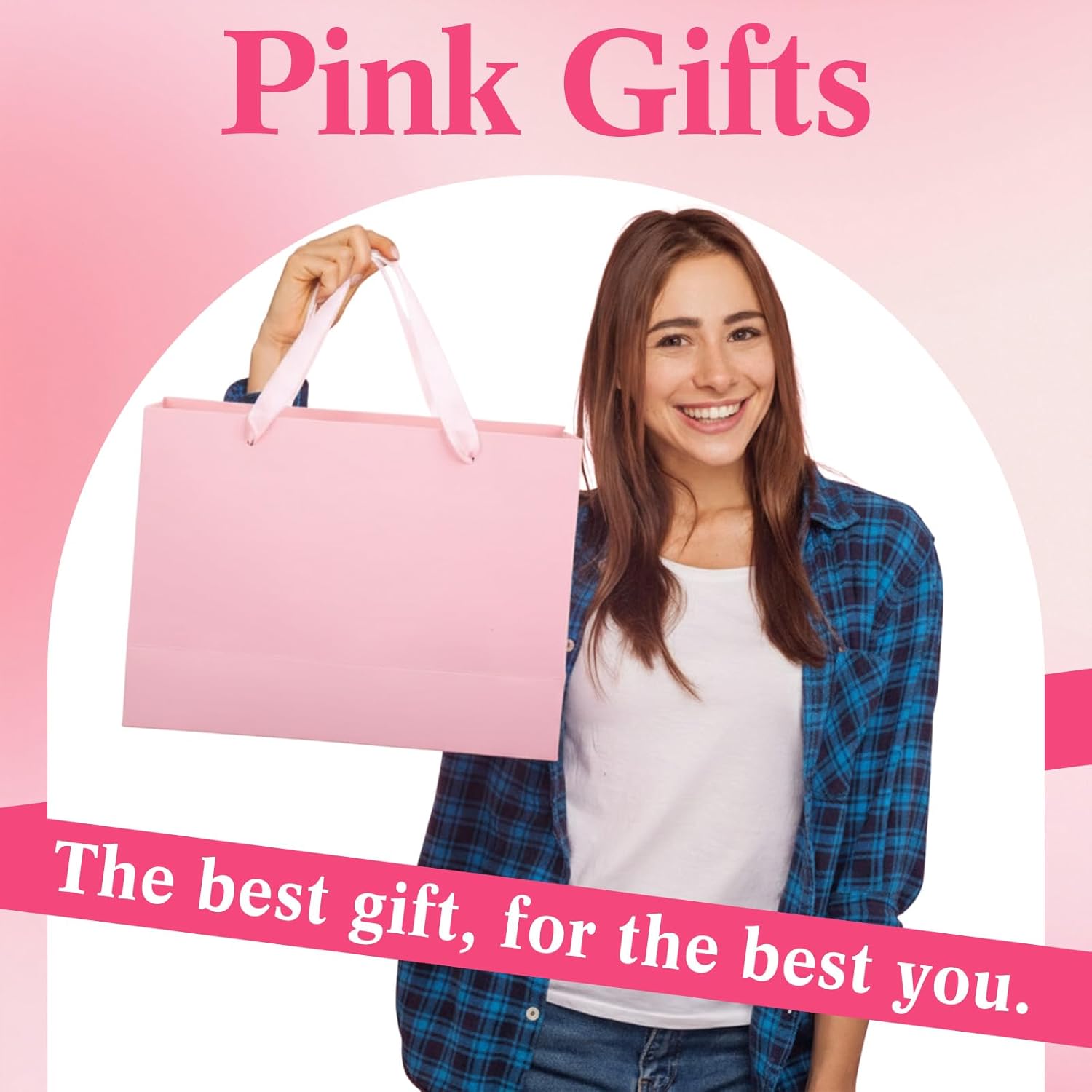 42 Pcs Bridesmaid Proposal Gifts Set of 6 Wedding Pink Gifts Include Cosmetic Bags Tumbler Hair Ties Cooling Towels Yoga Socks Resistance Bands Gift Bags for Bridal Shower Bachelorette Party