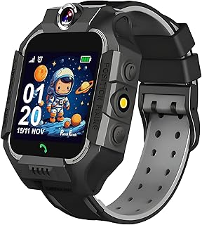 PunnkFunnk Q18 Kids Calling Smart Watch for Boys & Girls | 2-Way Voice Calling & Message | Sim Card | Selfie Camera | Parent Control App | Voice Chat | Long Battery Life | LBS Location Tracking-Black