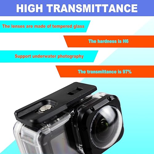 Miniatura 4 de Carcasa impermeable para GoPro Hero11 10 9 Max Lens Mod, carcasa protectora de buceo subacuático 40M con accesorios de soporte
