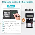 Calculatrice scientifique avec tableau d'écriture effaçable, 10-digit LCD Afficher la calculatrice de bureau pliable Calculatrice de graphique physique pour étudiant enseignant financier Bureau Business High School College