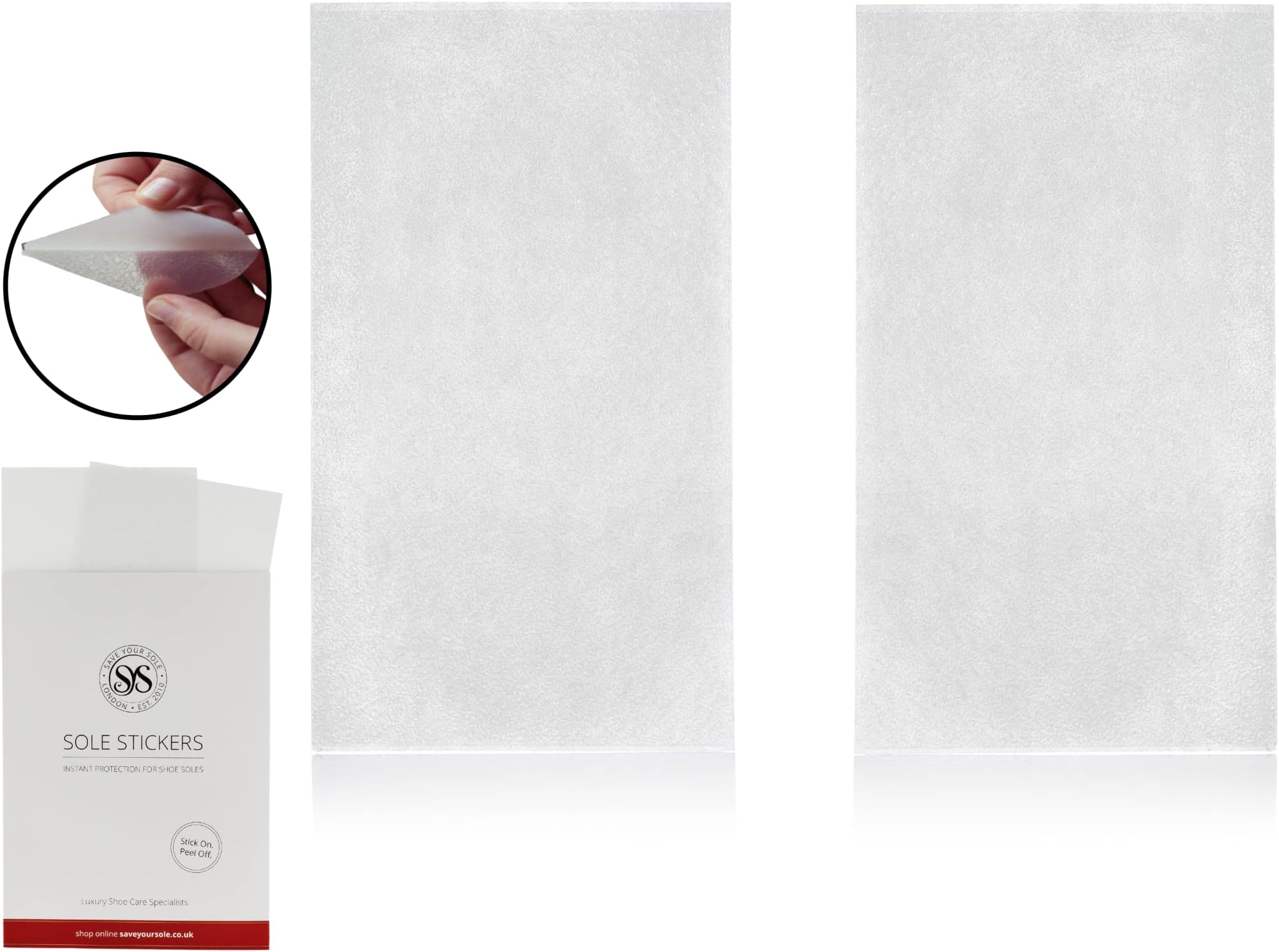 Sole Stickers - Instant Clear Sole Protector and Sole Guard for Designer or Red Sole Heels, 1Pair -Textured Sole Bottom Grip and Pressure Sensitive Adhesive for Slippery Leather Sole