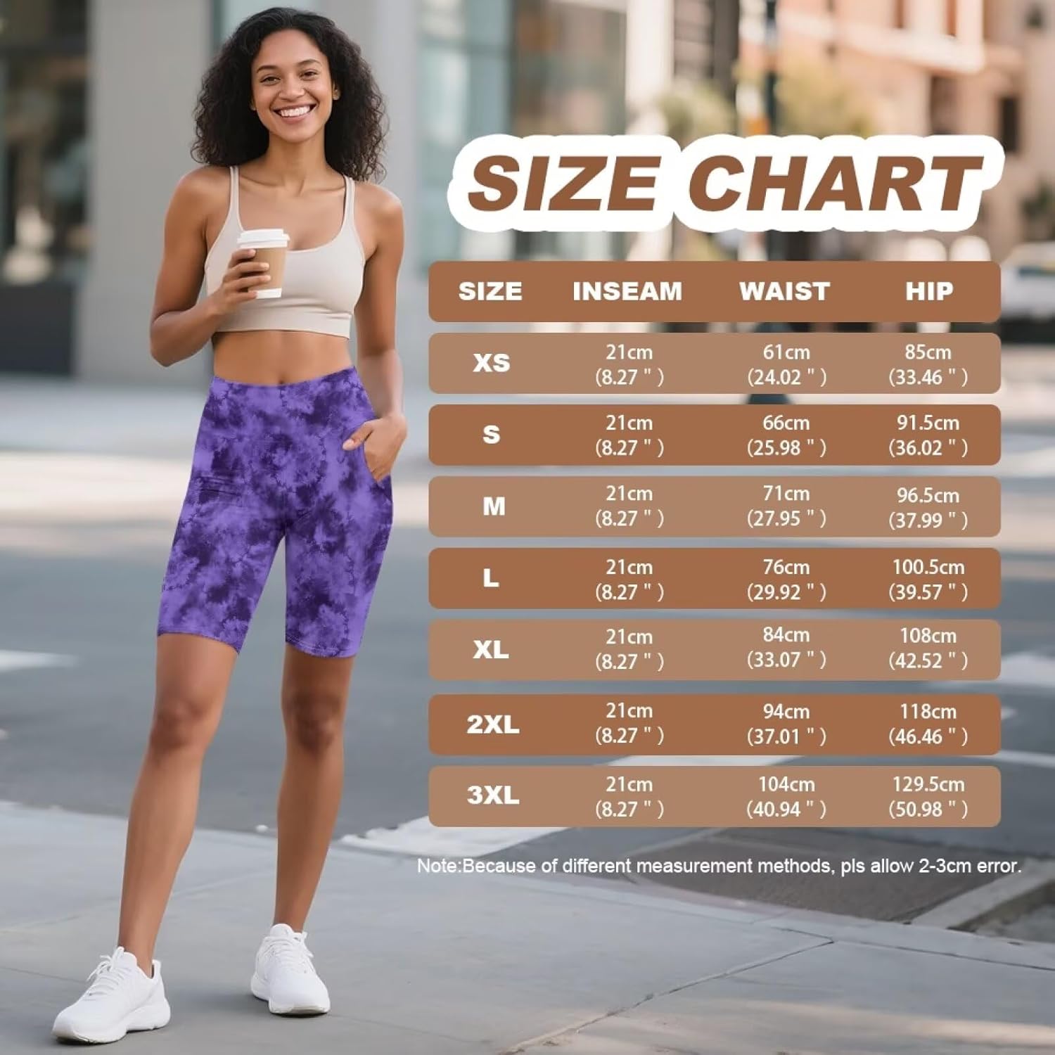 Tie Dye Yoga Shorts with Pockets for Women High Waist Tummy Control Biker Shorts Buttery Soft Breathable Leggings