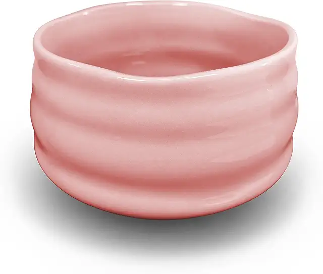 Handmade Japanese Matcha Bowl - Ceramic Chawan for Tea Ceremony (Pink)