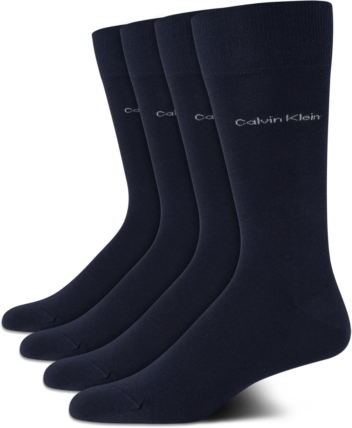 Calvin Klein Mens Dress Socks - 4 Pack Soft Cotton Blend Crew Length Work Socks for Men for Casual Business & Formal Wear