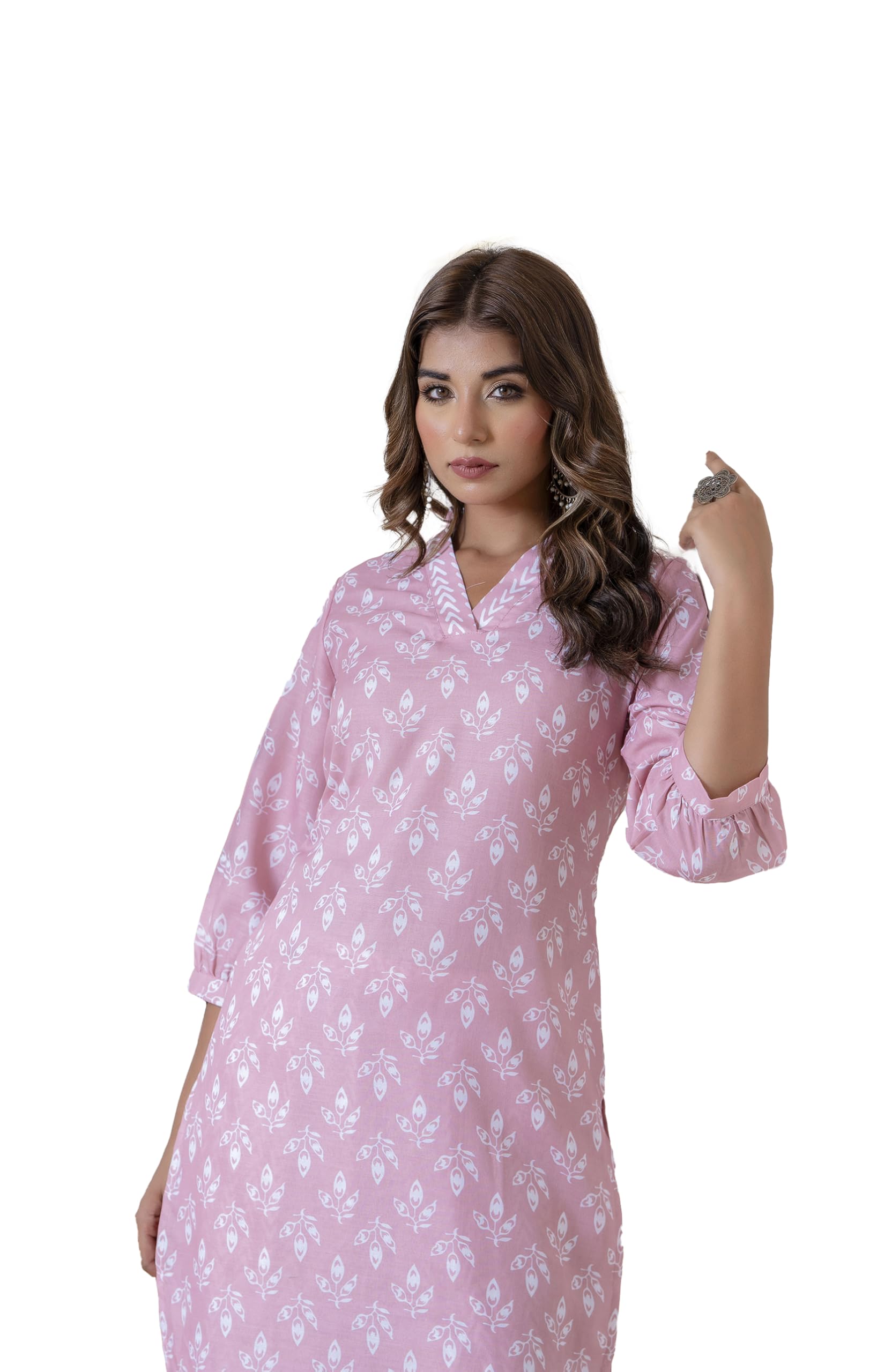 Yashika Damen Blumen Neueste Bedruckte Baumwollmischung Gerade Kurta Afghani Pan... - Bild 8 von 13