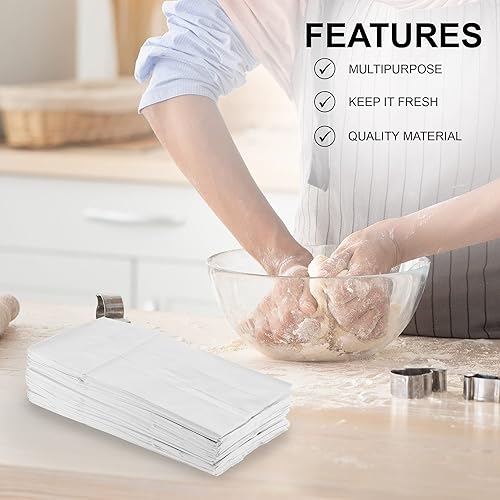 Miniatura 5 de MT Products Bolsas de almuerzo de papel blanco  100 piezas de 5 libras de papel kraft fuertes y duraderas para comestibles y panadería  fabricadas