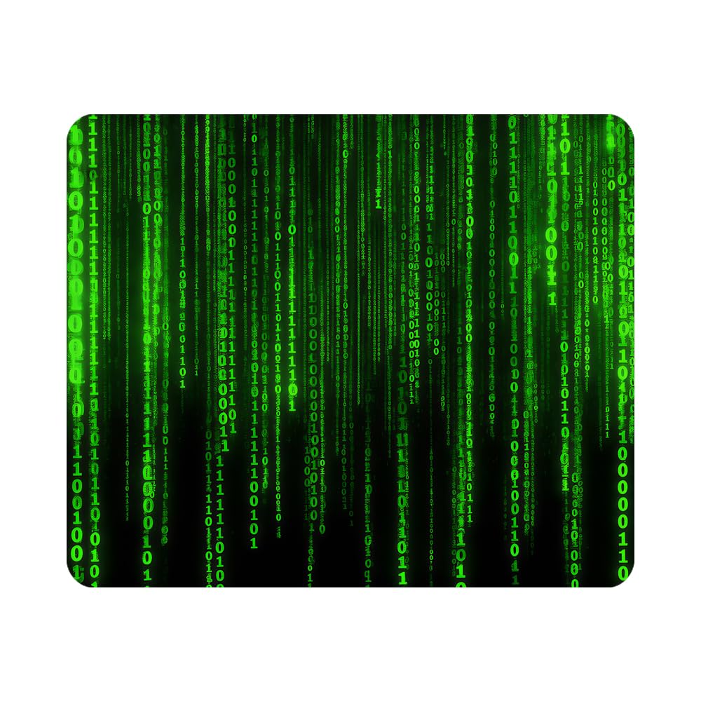 Nicokee Gaming Mouse Pad Matrix Style Coding Non-Slip Rubber Mouse Pad for Computers, Laptop, Office, Home Rectangle Personalized Mousepad 9.5 Inch x