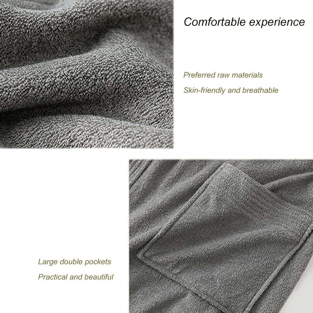 MTFBQ Hombre Terry Paño Albornoz A Short Pareja Toalla Toalla Robe Premium Luxuroso Terry Kimono Albornoz Cálido Y Suave Robas Mullidas Pijamas Sexy Nightgown Plus Tamaño Cotton Bata De Baño