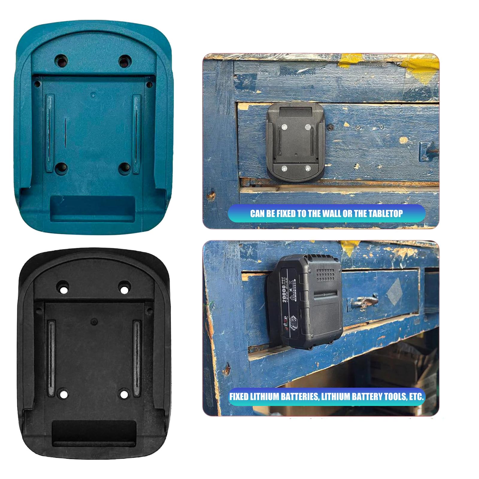 Stable Lithium Batteries Holder Rack for Power Tool Includes 4 Screws for Effortless Setup on Various Surfaces Holder with Screws