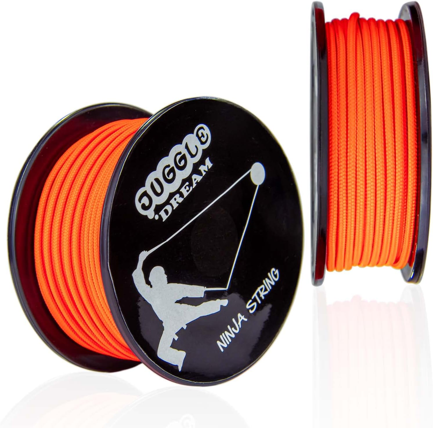 Juggle Dream Ninja Professional Diabolo String with an extra-tight weave and smooth finish - Ideal for multiple wraps, Neon Orange (10 m)