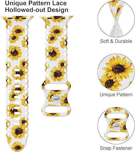 Miniatura 3 de SunflW-42 - Correa de reloj compatible con Apple Watch Band de 1.61, 1.57, 1.57, 1.73 y 1.65 pulgadas, correas deportivas de silicona suave con