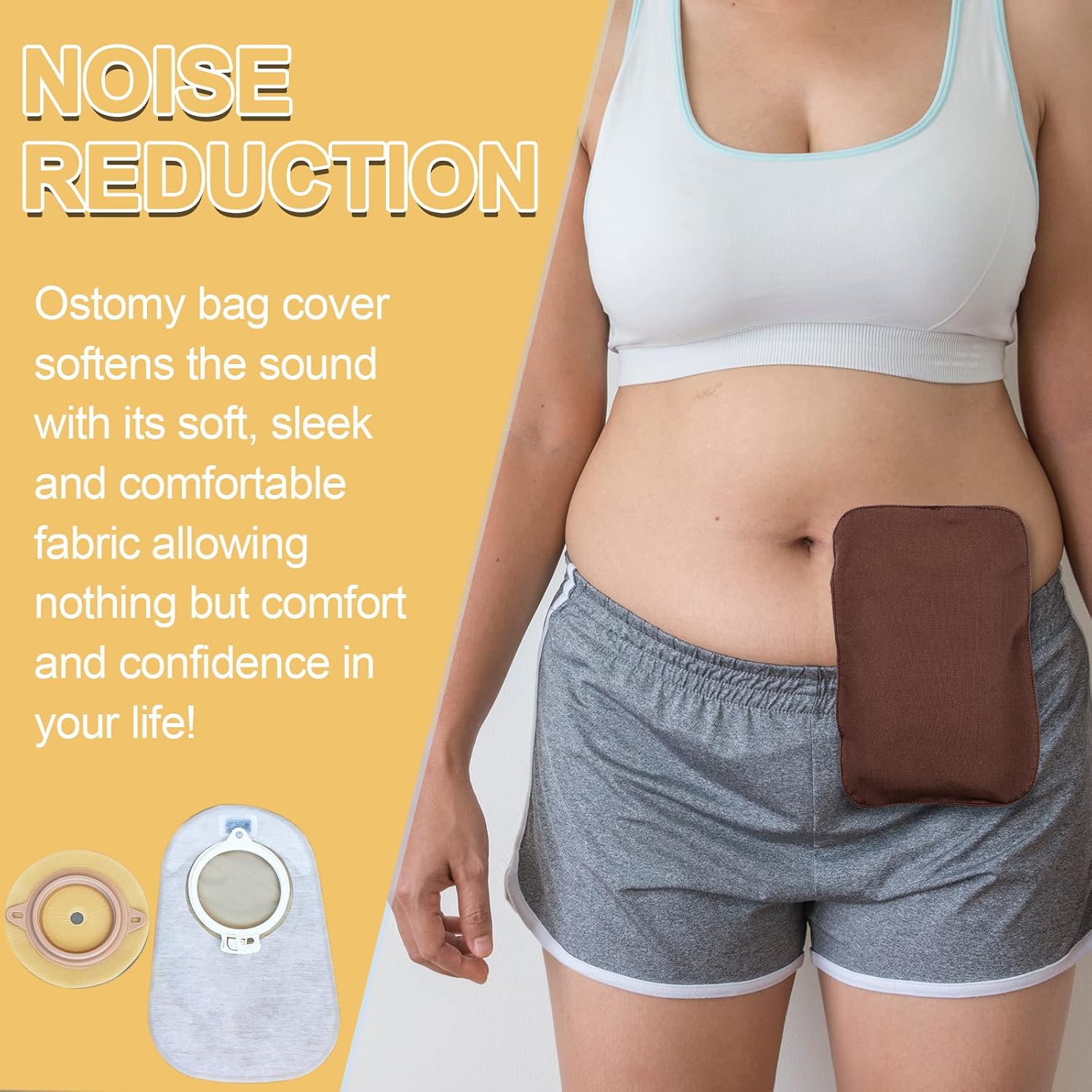 Sosation 8pcs Ostomy Bag Cover Colostomy Pouch Cover Lightweight Odor Control Stretchy Bag Washable Pouch Liner for Women Men Reusable Care Protector Supplies