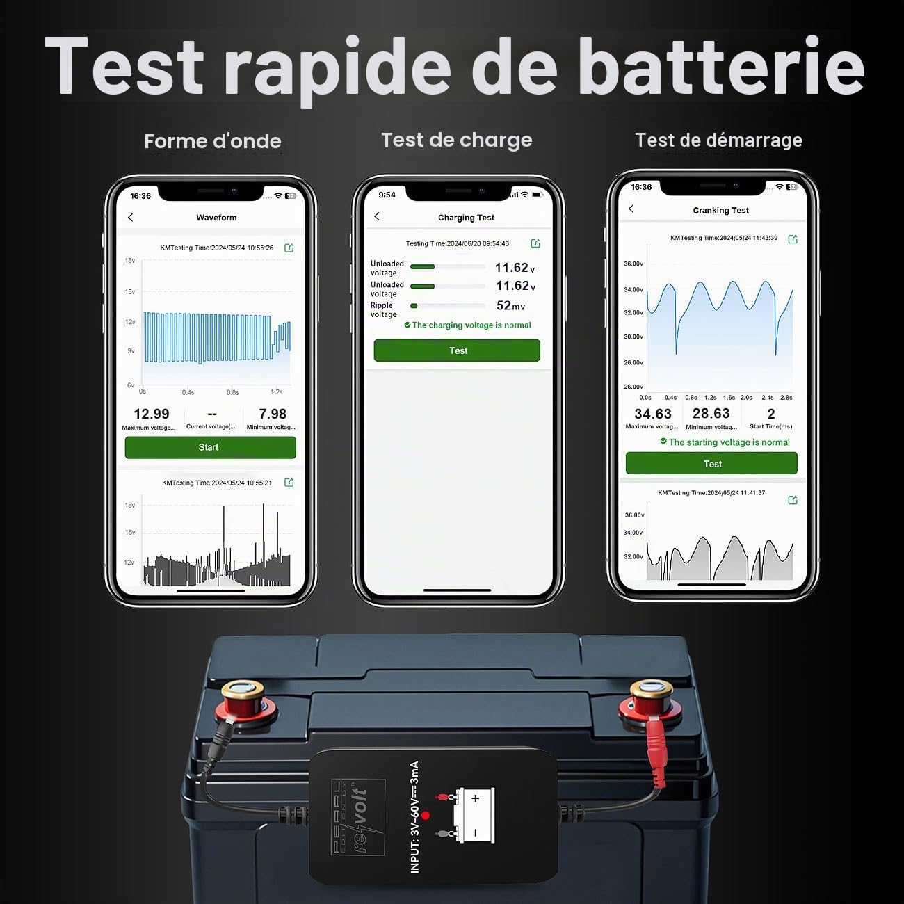 Moniteur de batterie 6-48 V connecté [Lescars]