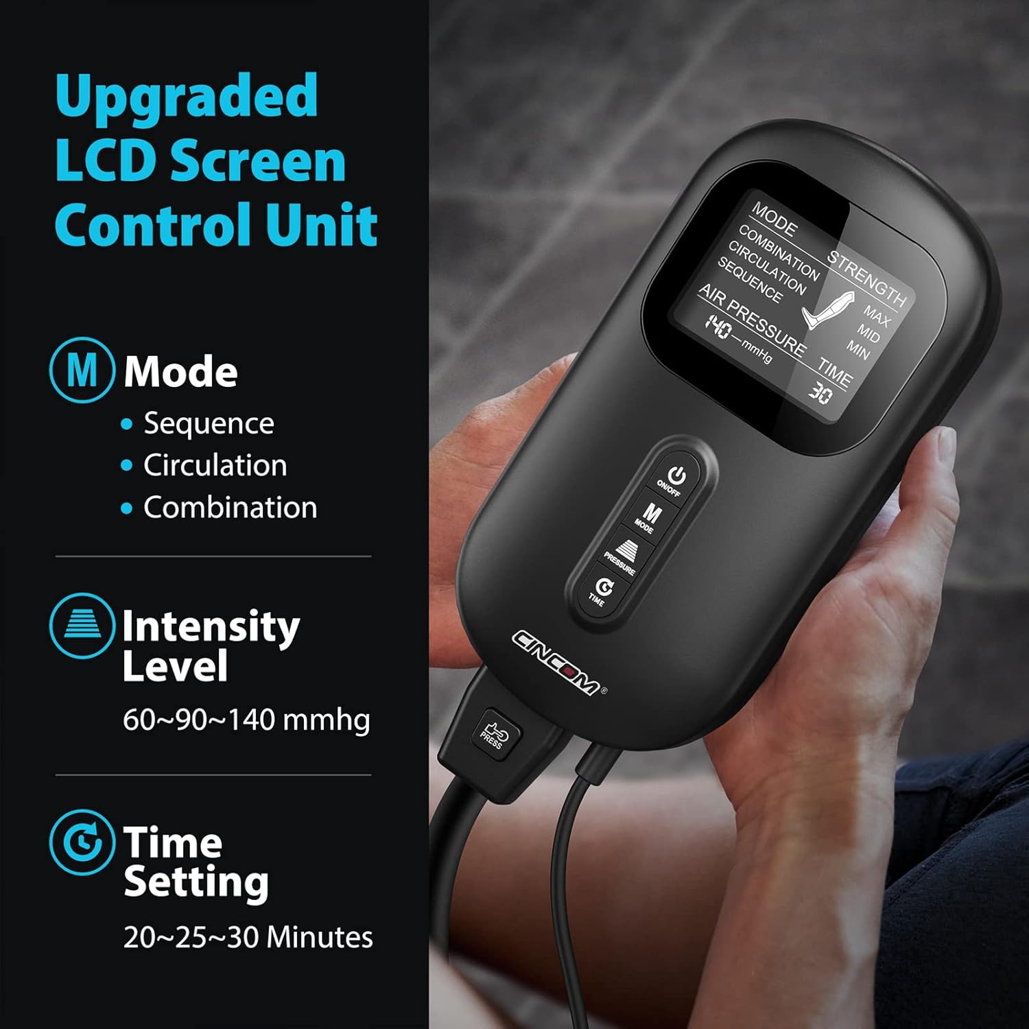 CINCOM Leg Massager for Circulation and Pain Relief, Air Compression Boots Helpful for Relaxation, Swelling and Edema Gifts for Mom and Dad Athletes Recovery - FSA HSA Eligible CINCOM Leg Massager for Circulation and Pain Relief, Air Compression Boots Helpful for Relaxation, Swelling and Edema Gifts for Mom and Dad Athletes Recovery - FSA HSA Eligible