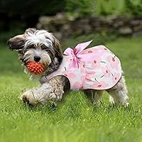 Vista 5 de 2 vestidos para perros pequeños, ropa para mascotas, vestidos de cachorro, vestido floral de verano, lindo vestido de gato femenino (S)